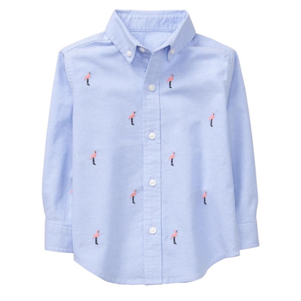 Janie and Jack Flamingo Oxford Shirt